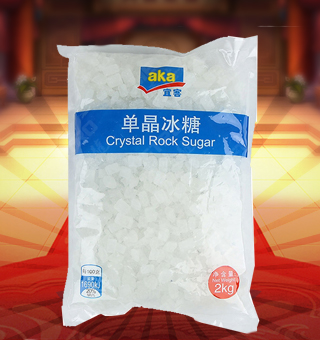 宜客(AKA)單晶冰糖産自浙江金華2kg每袋，采用新鮮上(shàng)等的原料，領先的技(jì)術(shù)，使每一顆冰糖都晶晶亮，純度極高(gāo)，質量保證，放心安全。本産品采用的是袋裝的設計(jì)，食用和(hé)放置都是相對比較方便的，是您廚房(fáng)常備品的好夥伴。本産品的每一顆冰糖都甘醇可(kě)口，晶瑩剔透，清甜滋潤。是您日常飲品，佐餐甜品的絕佳上(shàng)選。