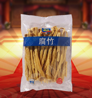 宜客(AKA)腐竹産自河(hé)南許昌500g每袋，采用優質大(dà)豆，保證所有(yǒu)原材料來(lái)自純正的原産地，無污染的生(shēng)長環境，現代化的種植技(jì)術(shù)，綠色健康。皮質光滑，色澤黃白，油光透亮，腐竹作(zuò)為(wèi)高(gāo)蛋白食物，豆香濃郁，口感爽滑，營養豐富。